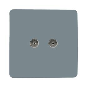 ART-2TVSCG  Twin TV Co-Axial Outlet Cool Grey
